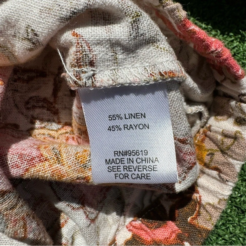 Single Thread Linen blend floral top, EUC - Image 3 of 4