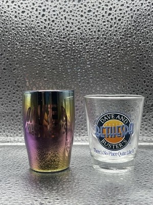 2 Dave And Busters D&B Bethesda Shot Glass Collectible Barware Collectible Fun