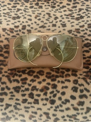 Ray Ban Brille Aviator Shooter Green Glasses 70er Vintage 62mm BL USA