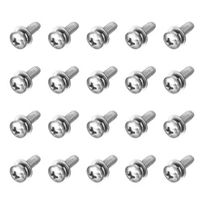 20Pcs M4 x 12mm 304 Stainless Steel Phillips Pan Head Machine Screws Bolts