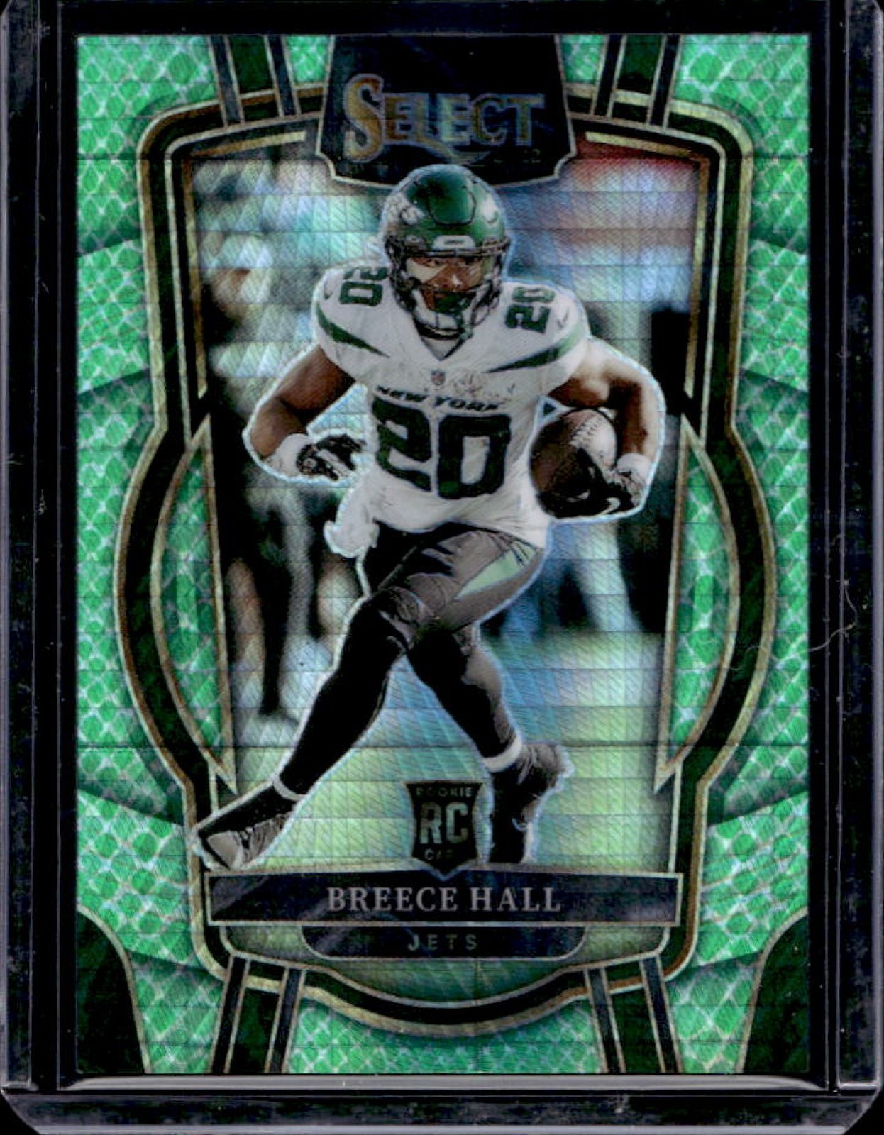 2022 Select Breece Hall RC Dragon Scale Prizm Rookie Club #10/89 Jets
