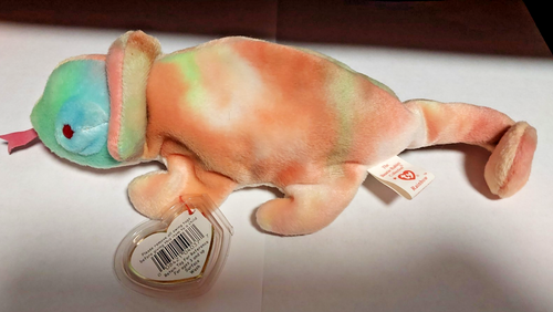 Ty VINTAGE RARE BEANIE BABY RAINBOW THE CHAMELEON RETIRED TAG ERROR 1997 
