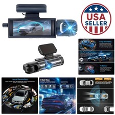 Front  Inside 1080P Dash Camera with Loop Recording and 24Hr Parking Monitor