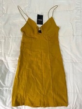 Forever 21 Cutout Mini Bodycon Cocktail Holiday Dress Size S Citron Yellow Y2K