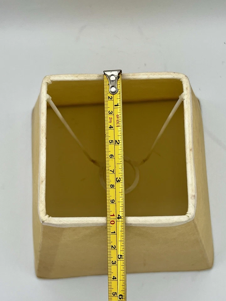 "Pantalla de papel pergamino cuadrada profunda pizarra bronceada vintage 11"" de alto 8""x8""" Foto 4 de 4