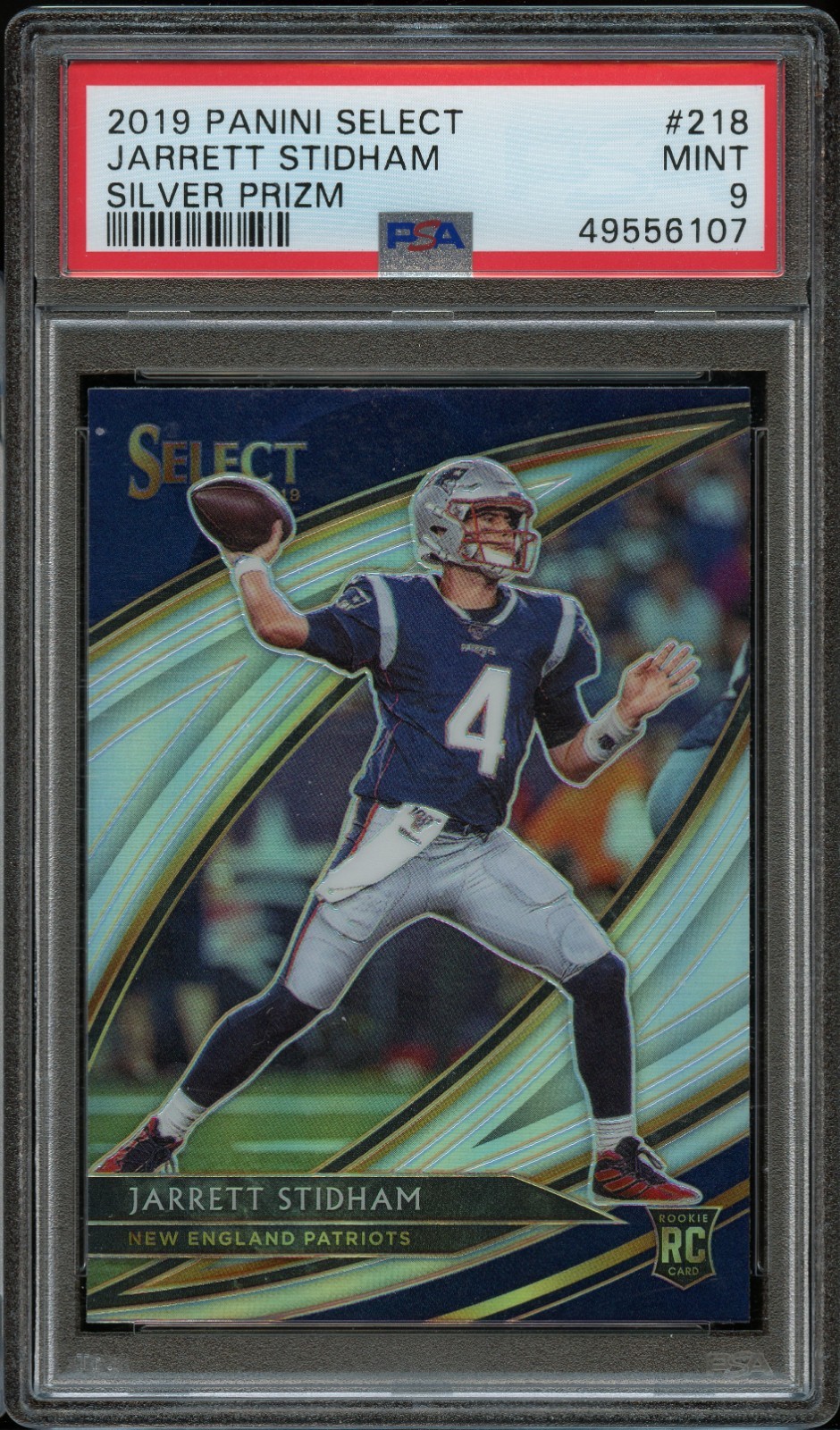 2019 Panini Select #218 Jarrett Stidham RC Silver Prizm Field Level PSA 9 Mint