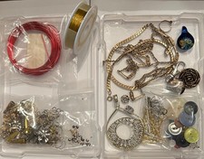 jewelry making kit caps spacers clasps crimps wire links vintage pieces EJY10