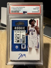 2020-21 Panini Contenders Tyrese Maxey Rookie Ticket Auto #123 PSA 10