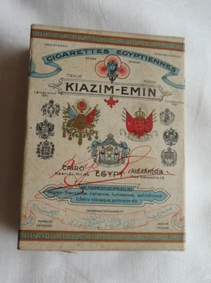 Antik Zigaretten Schachtel 20 Cigarettes Kiazim Emin Alexandria Cairo Egypt 1881 - Bild 1 von 4