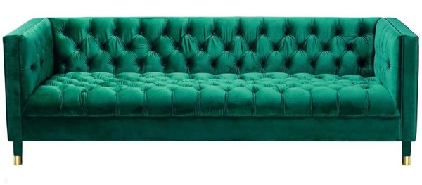 GrüNe Dreisitzer Stoff Chesterfield Design Couchen Polster Sofa Wohnzimmer 230Cm-image