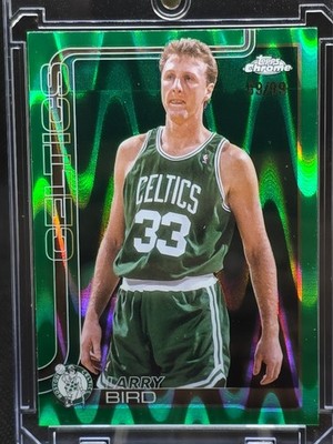 2025 Topps Chrome LARRY BIRD Green Raywave Color Match CELTICS #'d /99 #243
