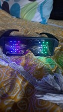 LED Light Up Costume Glasses Black Multicolor Party Adult Unisex One Size