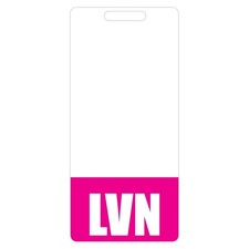 LVN Badge Buddy Pink Vertical Heavy Duty Tags, Licensed Vocational Nurse Card