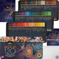 Castle Art Supplies Gold Standard 120 Premium Colouring Pencils Set in Tin Box