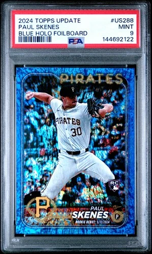 144692122 Paul Skenes 2024 Topps Update #US288 Blue Holofoil RC /999 PSA 9