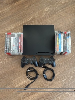 Sony PlayStation 3 Slim 320GB CECH-3001B Console Bundle 17 Games Controller
