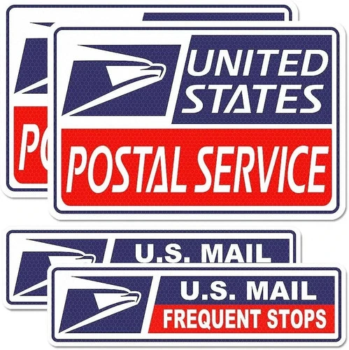 4 Pack Reflective Rural Mail Delivery Magnets, Professional U.S. Driver Magnetic - Picture 1 of 4
