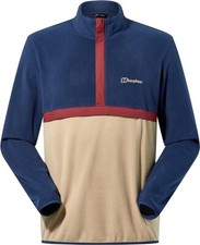 Image of Berghaus Aslam (MEDIUM M) Mens Fleece Half Zip Micro (Blue/Natural) - NEW
