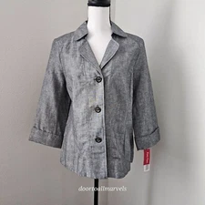 Rafaella Linen Blend Light Summer Jacket Women sz 8 NWT