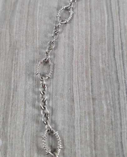 Judith Ripka Sterling Silver CZ Toggle Link Chain w/ CZ Fleur De Lis Enhancer 18 - Picture 8 of 15