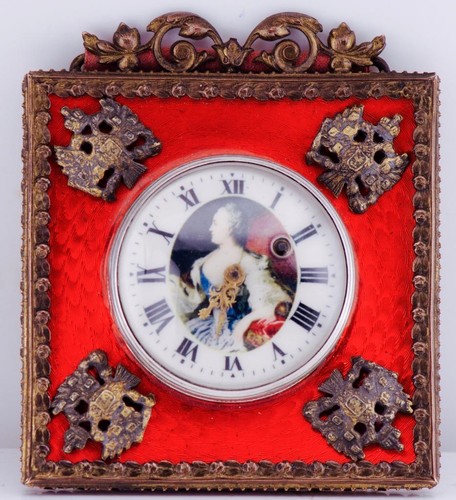 Antique Imperial Bronze Silver Enamel Verge Fusee Travelers Carriage Clock 1790