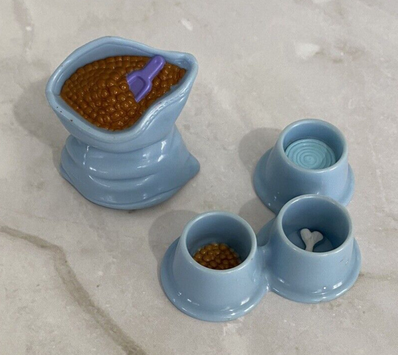 Pet Dish Bowls Water Bone Bag Dollhouse Toy