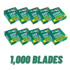 Derby Professional Single Edge Razor Blades 1000 Count - BRAND NEW Fast Shipping