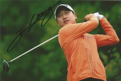 GOLF* WANG JEUNG-HUN SIGNED 6x4 ACTION PHOTO+COA
