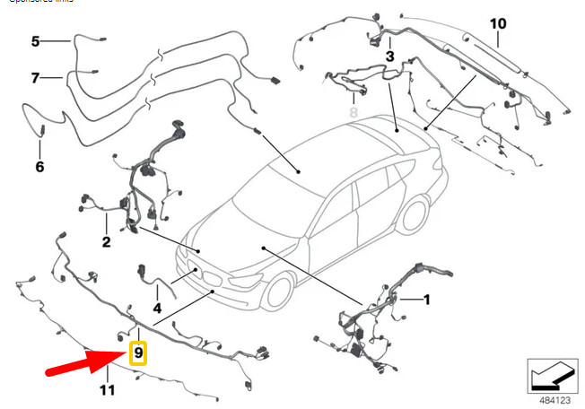 パーツ BMW Wallbox BMW Center Console Cup Holder (X6, X5) 51166954943
