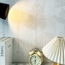 Jiffdiff Tree Wallpaper Peel And Stick Vinyl Sticker Beige Wall Decal 17.3"X120"