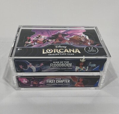 lorcana booster box acrylic case (2X) Disney Lorcana Booster Box Acrylic Display Case UV Protected Magnetic  Lid