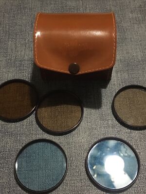 Set of 5 Tiffen Microscope Series #7 Photar Filters 50mm Dia. R-3/6/12; B-3/5