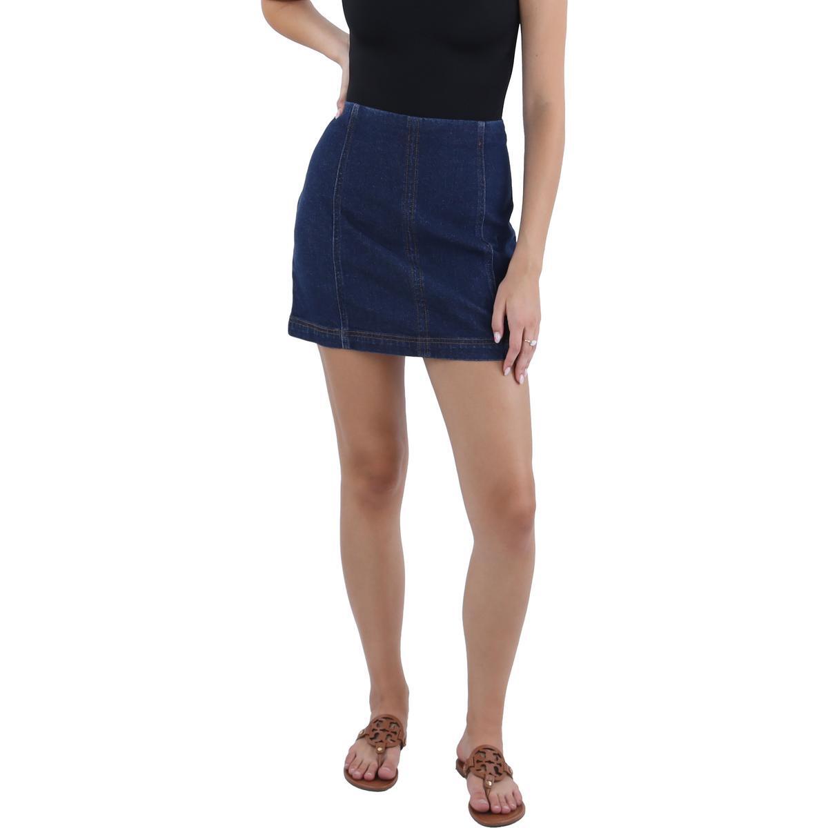 Женская синяя мини-юбка из джинсовой ткани Tinseltown Juniors XL BHFO 5072