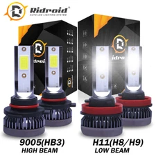 4x 9005+H11 LED Headlight Combo High Low Beam Bulbs Kit Super White Bright Lamps