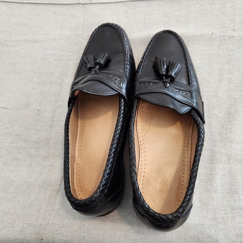 Allen Edmonds Shoes Mens 11 A (Narrow) Maxfield Black Leather Tasselled Loafers - Picture 12 of 17