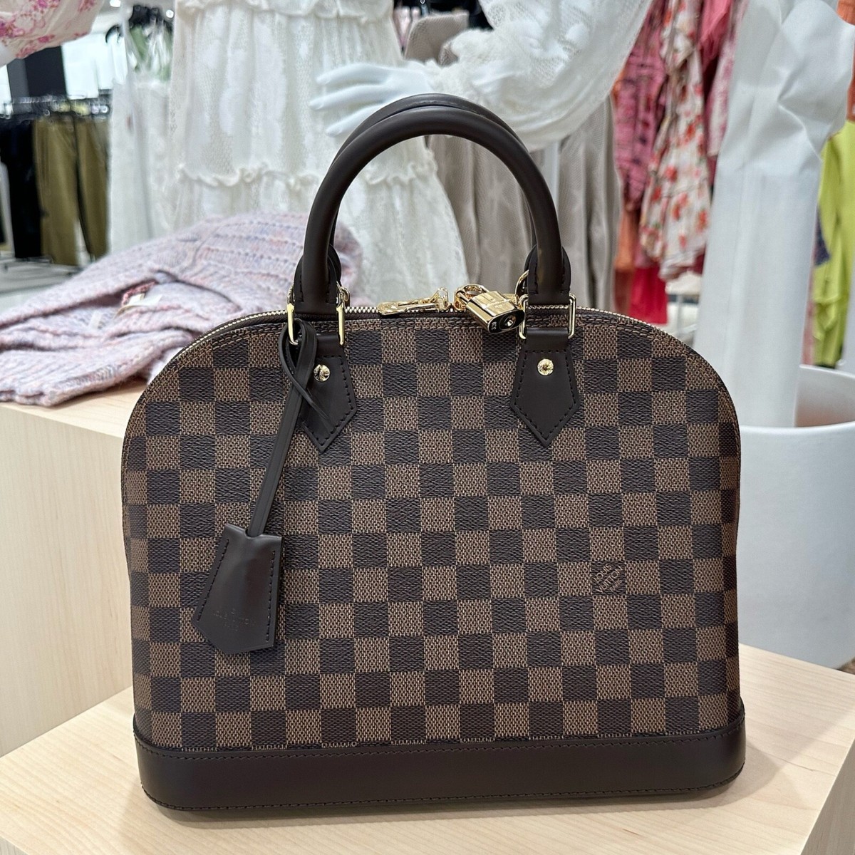 Louis Vuitton Alma Top Handle Bag Brown Canvas | eBay
