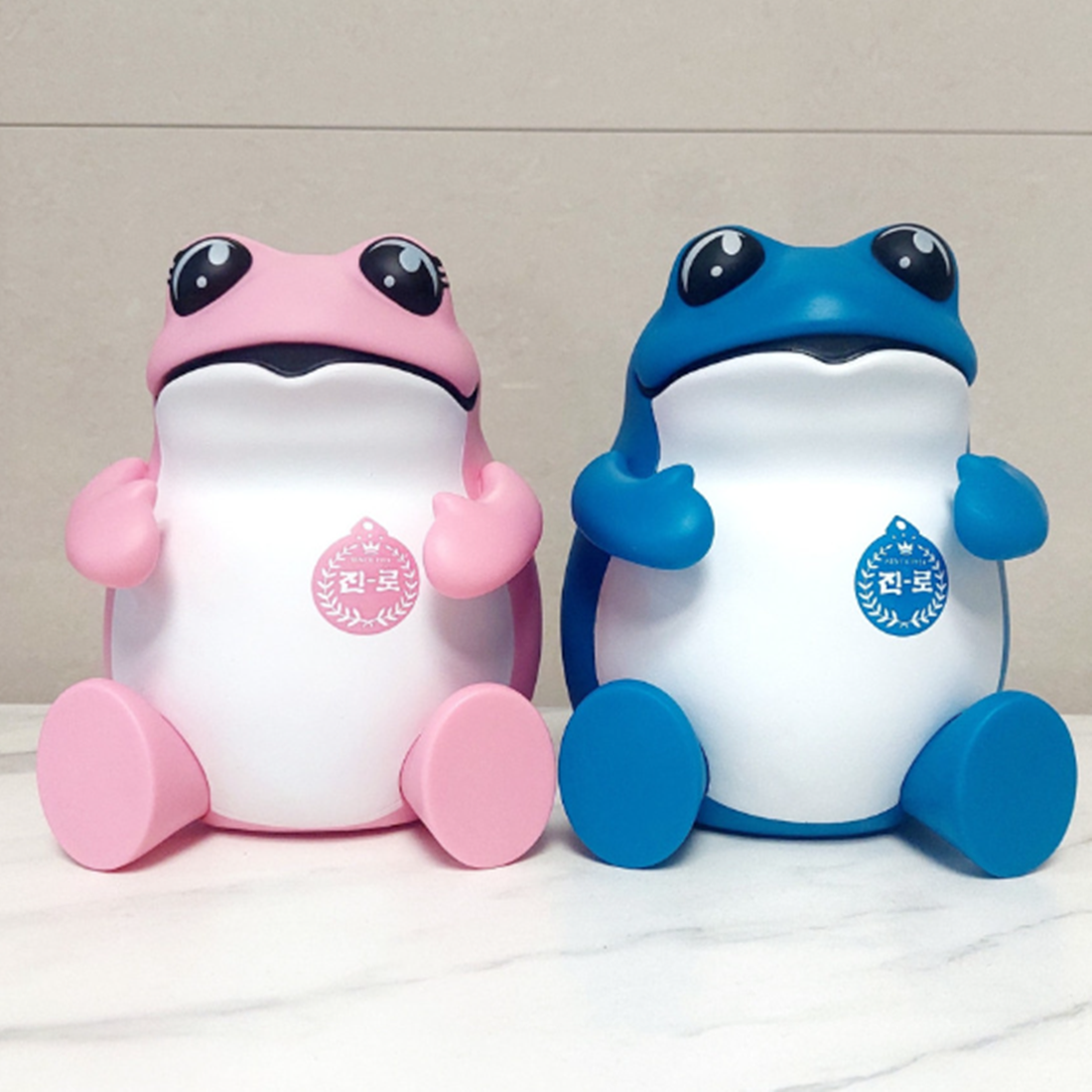 Hite Jinro Frog Toad Figure Blue & Pink Couple Set Hot New Korean