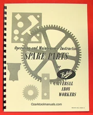 BUFFALO Universal IronWorker Operator Instruction Service Parts Manual 0107