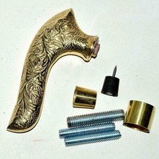 Antique Brass Victorian Handle Wooden Vintage Style Walking Stick Cane Designer