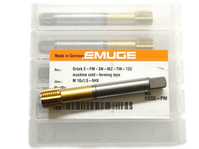 Emuge Gewindeformer M 16x1,5 HSSE PM TIN T26 6HX mit IKZ + SN Drück2 B Ø 15,35