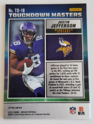2022 Panini Mosaic Touchdown Masters Justin Jefferson Silver