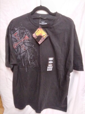 トップス West Coast Choppers Devil Cross Tee 00's VTG West-Coast Choppers Motorcycle Demon Double Sided Black T