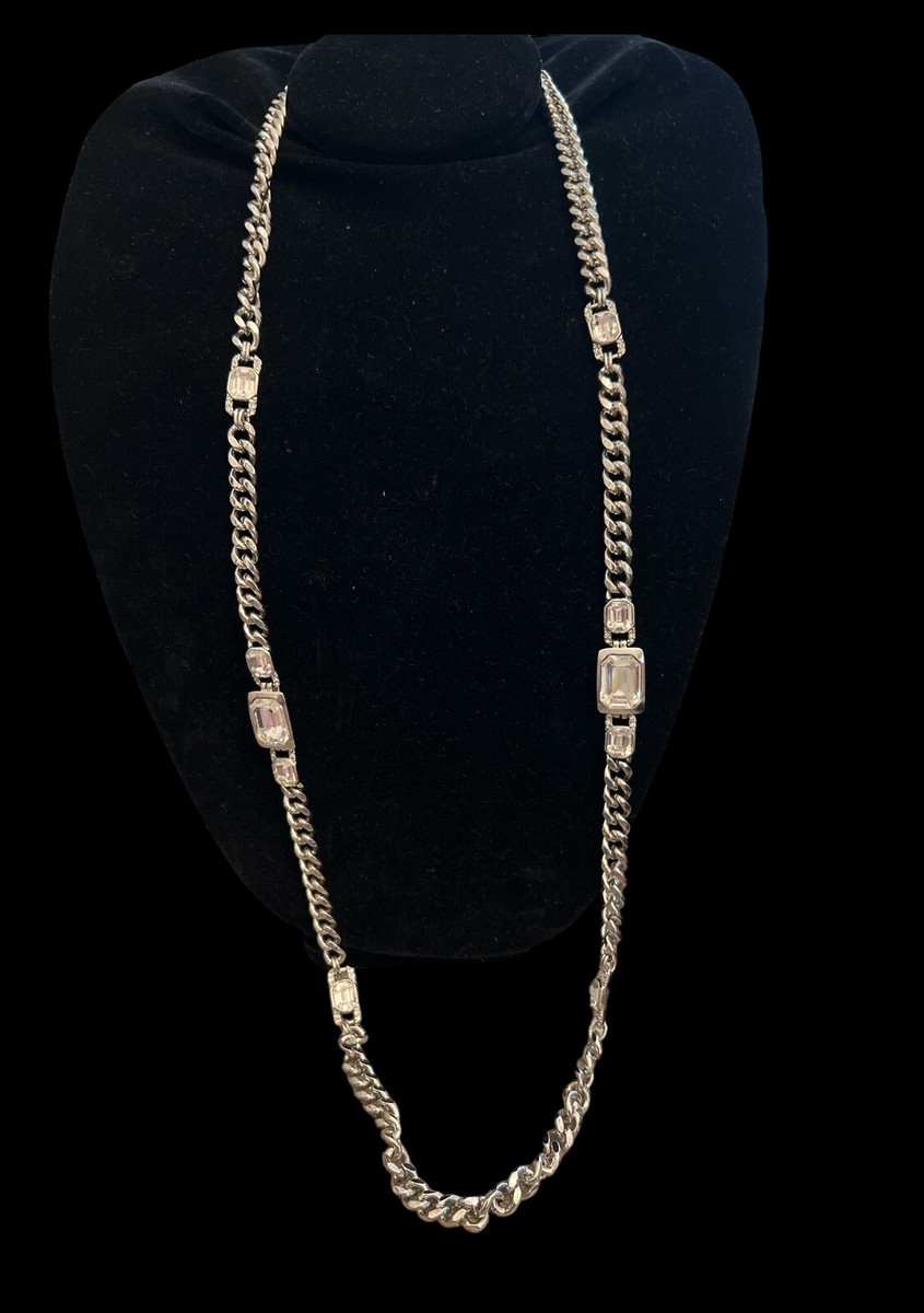 Givenchy Chunky Silver Link Crystal 42