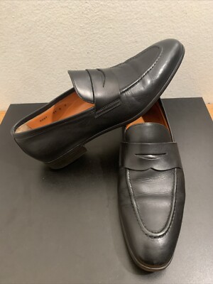 Santoni 8087 Black Gavin Penny Loafer Men Sz 8 D | eBay