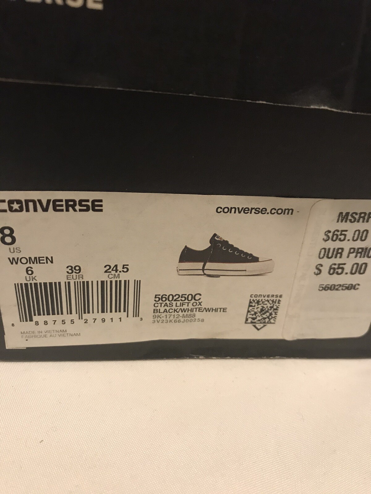 womens black converse size 8