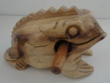 Wooden Frog Guiro Rasp Percussion Musical Instrument 7" Long