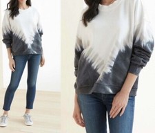 FP Movement Free People Ombre Metti Crew Black White Sweatshirt Size XS NWT 98