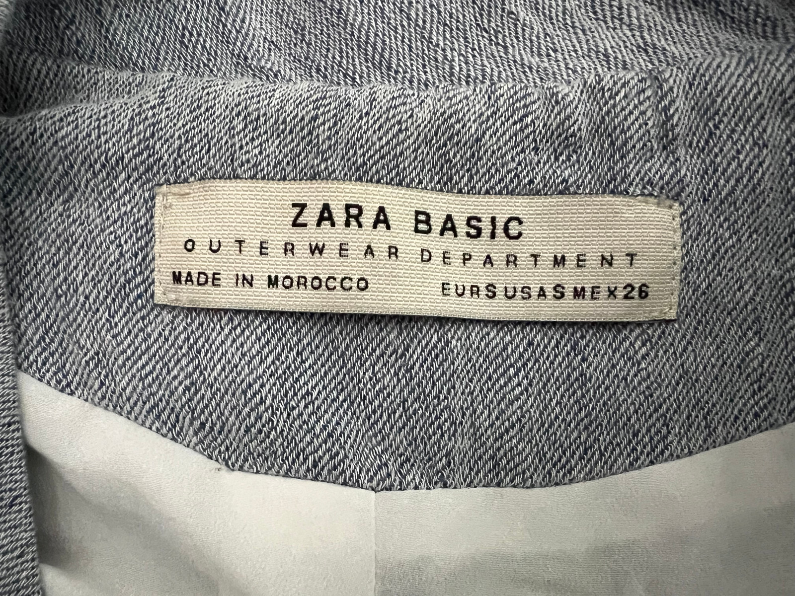 Zara Basic Outerwear Linen-Blend Jacket Coat Blue… - image 13