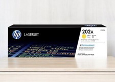 HP 202A Yellow Original LaserJet Toner Cartridge, CF502A