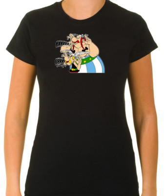 Asterix & Obelix lustige Charaktere 3/4 kurzärmeliges T-Shirt Frau F165